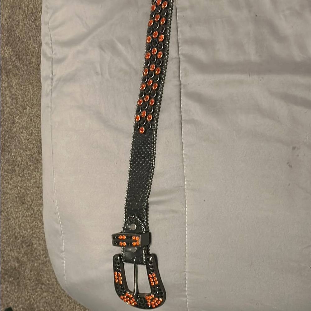 Studded Black and Orange Belt